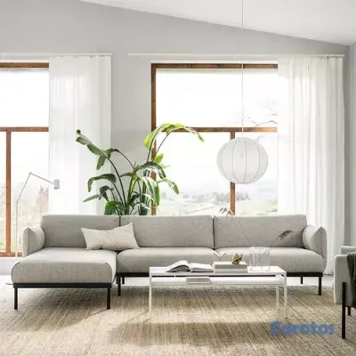 muebles y colchones - ÄPPLARYD sofá 4 plazas con chaiselongue, Lejde gri 3
