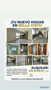 Alquilo Apartamento en Bella Vista Sur Próximo a l