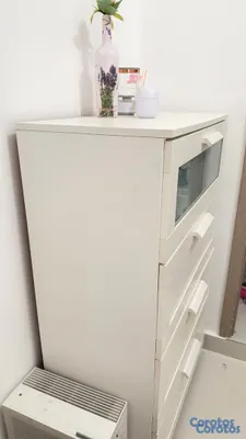 muebles y colchones - Gavetero vertical blanco (usado) 3