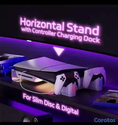 consolas y videojuegos - base horizontal de refrigeración y carga de mandos PS5 Slim y Pro 2