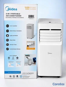 Aira acondicionado portátil Midea de 8,000 BTU funciona a 110 voltios