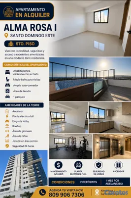 apartamentos - Apartamento nuevo en Alma Rosa 1. 5to piso  13