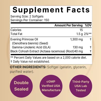 Salud y Equipamiento Médico - Aceite De Onagra Naturebell Con Cohosh Negro, 1,300 Mg Por P 3