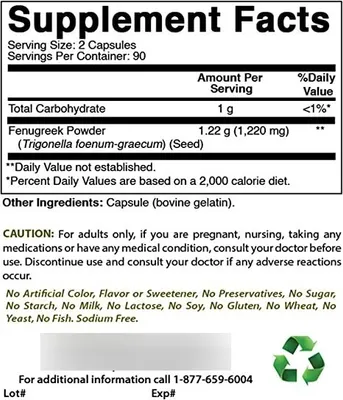 Salud y Equipamiento Médico - Fenogreco 610mg - Best Naturals 2