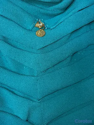 ropa para mujer - Vestido largo color verde esmeralda con detalles dorados 6