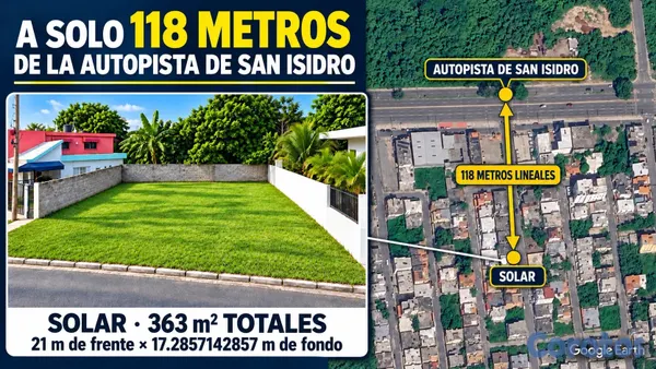 solares y terrenos - Vendo 363 metros con 21 metros de frente x 17 metr 6