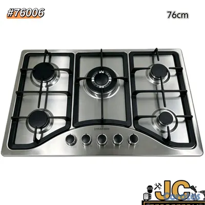 electrodomesticos - estufa de tope empotrable en acero inoxidable a gas 5 hornillas  2