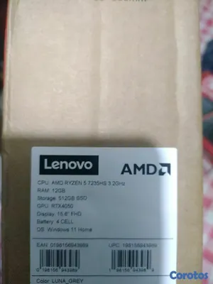 computadoras y laptops - disponible laptop Lenovo LOQ AMD RYZEN 5 7235HS 3 2GHz memoria RAM 12GB  2