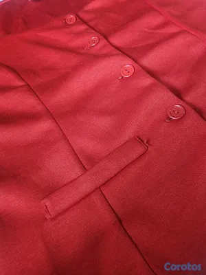 ropa para mujer - Blusa roja de vestir con botones.  2