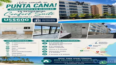 Apartamento en alquiler en Punta Cana, Residencial Confort Suite