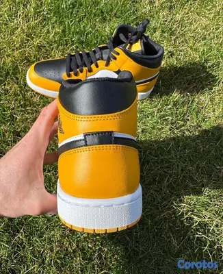 zapatos unisex - Tenis Teni Sneaker NIKE AIR JORDAN 1 MID TAXI BLACK YELLOW Original Originales🚕 10