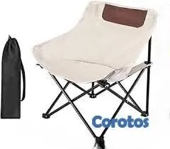 muebles y colchones - Silla portátil beige plegable para viajes y activi 3
