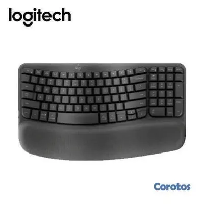 computadoras y laptops - TECLADO LOGITECH WAVE KEYS, ERGONOMICO, USB WIRELESS RECEIVER 2.4GHZ WIRELESS 3