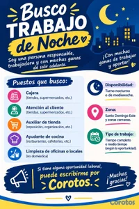Busco trabajo nocturno – Santo Domingo Este