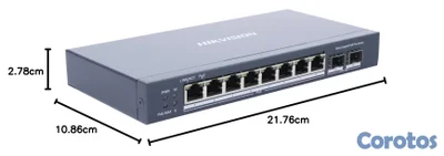 SWITCH 8 PUERTOS HIKVISION, 8 × GIGABIT POE, 2 X F