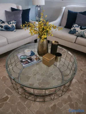 muebles y colchones - Mesa de centro redonda usado 9