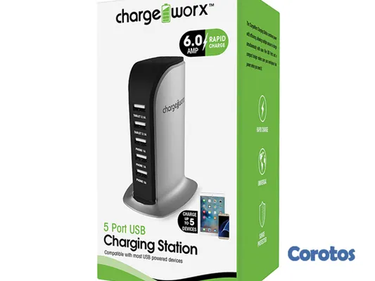 computadoras y laptops - CARGADOR USB DE 5 PUERTOS (6.0AMP) CHARGING STATION 2