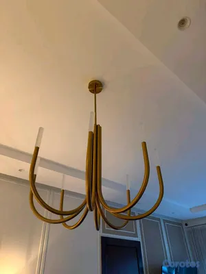 decoración y accesorios - Lampara colgante 8 luces laton dorado moderna 3