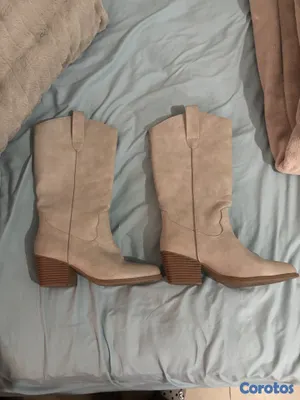 zapatos para mujer - Botas vaqueras de color Gris Arena 4