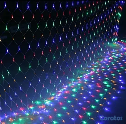 decoración y accesorios - Malla de Luces Navideña 3 Metros por 2 Metros, multicolor , amarillo cálido y bl 3