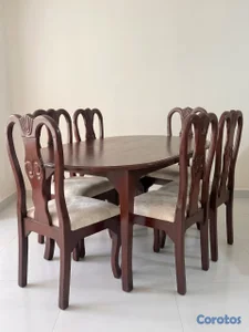 Hermoso Juego de Comedor de 6 Sillas en Caoba – Ex