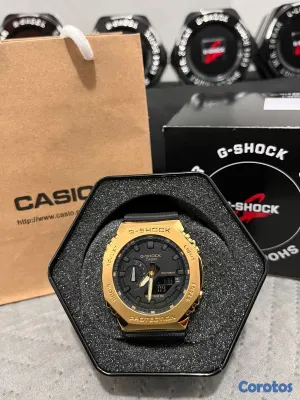 joyas, relojes y accesorios - Reloj Deportivo Estilo G-Shock GA2100 Negro/Dorado 2