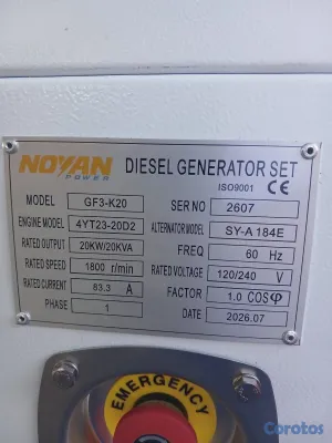 plantas e inversores - Planta eléctrica 20KW con transfer automático super silenciosa 1800rpm 120/220 4