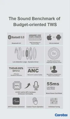 camaras y audio - Moondrop Space Travel 2 TWS Earbuds Bluetooth 6.0 3