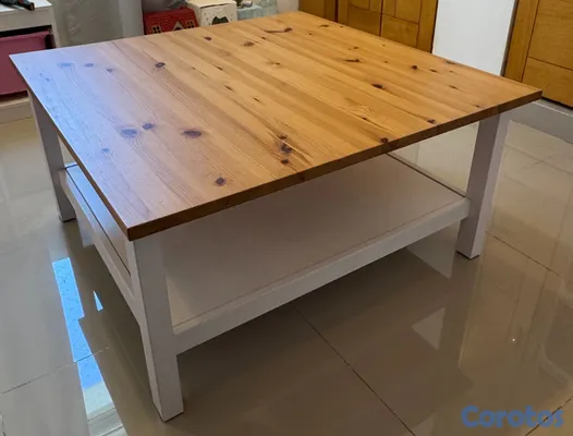 muebles y colchones - Mesa de centro IKEA HEMNES blanca con tablero de p 2