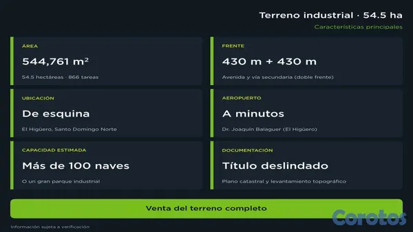 solares y terrenos - Terreno industrial en venta Circunvalación Santo Domingo, 54 ha 3