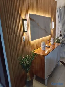  Mueble de TV Tipo Clendencia Moderno en MDF Hidrófugo y Lacado