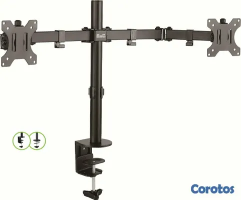 accesorios para electronica - SOPORTE PARA MONITOR LCD KLIPX DOBLE, PARA DOS MONITORES, 13-32" INCLINACION  2