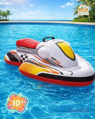 juguetes - Inflable Acuático en Forma de Jet Ski – Diversión  2