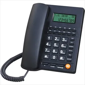 celulares y tabletas - Teléfono fijo de escritorio con cable y botón grande para Family Office y Hotel 3