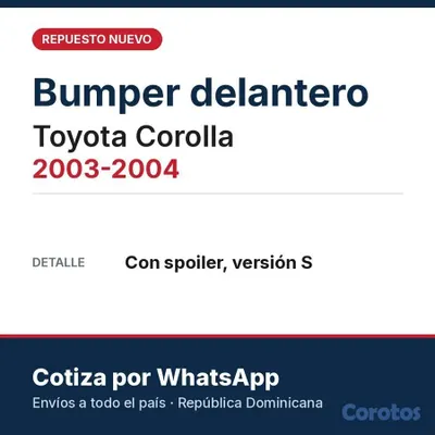 repuestos - Bumper delantero y trasero nuevo – Toyota, Hyundai 2