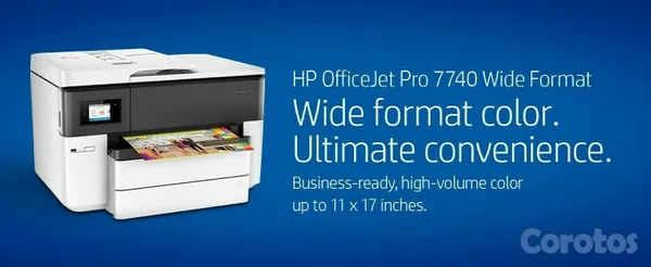 impresoras y scanners - Multifuncional HP IMPRESION HASTA  TAMAÑO 11X 17 PULGADAS OfficeJet 7740 3