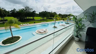 Cana Rock: 1 habitación amueblada con terraza junto a la piscina