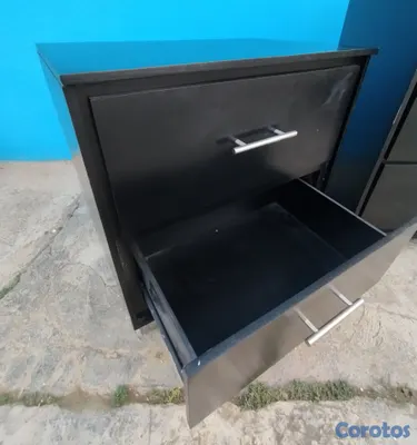 muebles y colchones - Gavetero con espejo y mesa de noche negro  2