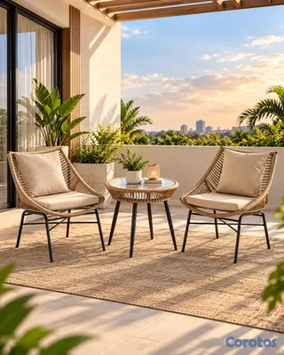 herramientas, jardines y exterior - Juego de terraza 3 piezas  5