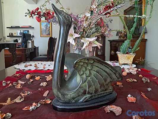 decoración y accesorios - Escultura de bronce a la cera perdida de un cisne. 2