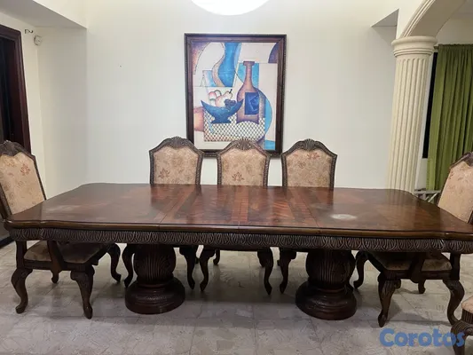 muebles y colchones - Comedor de madera importada con 8 sillas – RD$55,000 9