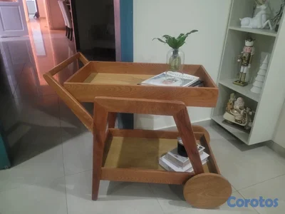 Carrito bar en roble