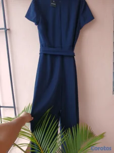Enterizo azul oscuro de tela
