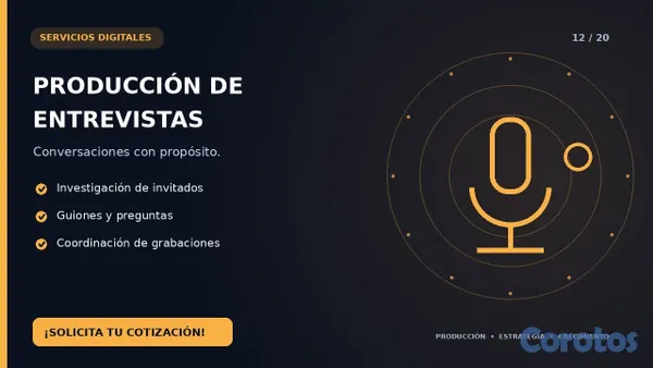 servicios profesionales - PRODUCCIÓN Y GESTION DE PODCAST  20