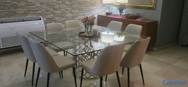 muebles y colchones - Mesa Cuadrada con Cristal Templado 62" 2