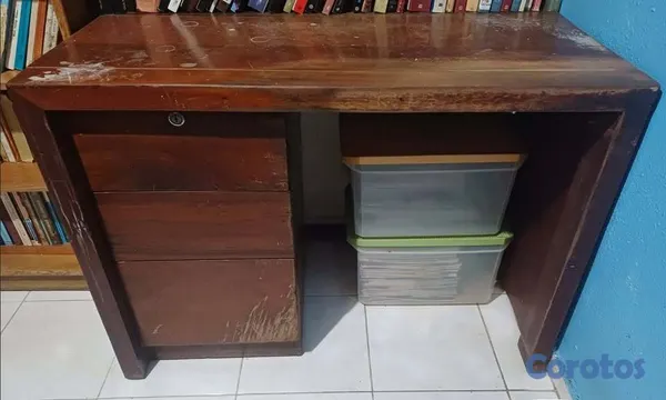 muebles y colchones - 🪵 Escritorio de Caoba Centenaria Para Restauración 4