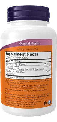 Salud y Equipamiento Médico - Now Foods Ácido Alfa Lipoico - Unidad 2