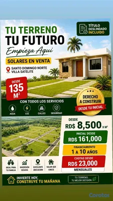 solares y terrenos - venta de SOLARES en santo domingo mas informacion escribirme por privado 📠 5