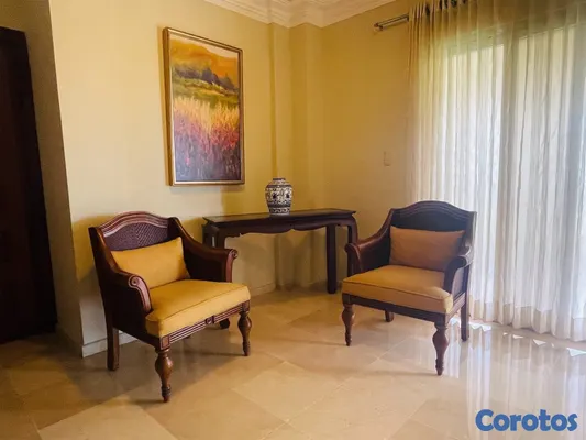 apartamentos - Apartamento amoblado en alquiler (283mts) 3 habitaciones 2 balcones Av Anacaona. 3