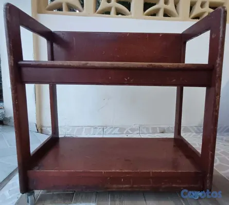 muebles y colchones - 🪵 Carrito Auxiliar de Caoba Sólida (Para Restaurar 2